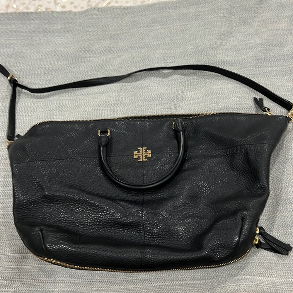 Black Tory Burch leather satchel bag